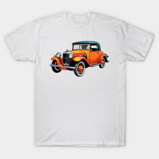 Colored Classic Car Design in Vibrant Vector Style T-Shirt